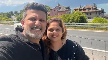 Dileep Raj with his wife srividya